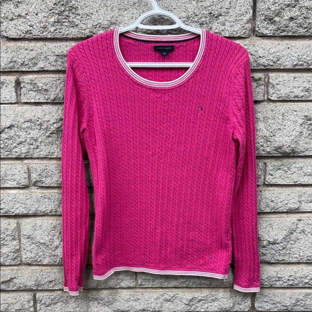 Tommy Hilfiger Fuchsia Cable Knit Top